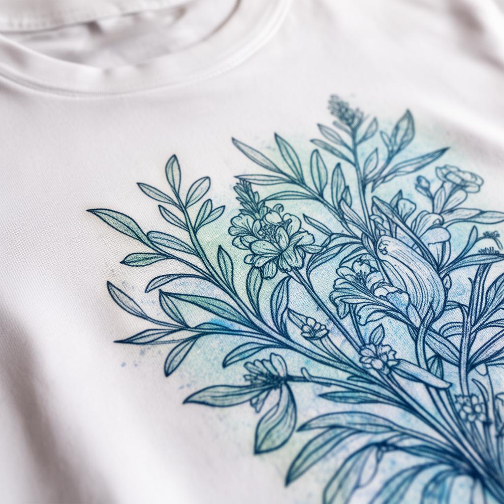 Screen printed ink laid down on a cotton tee during a production run